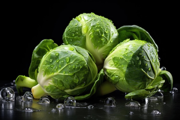 Fresh green brussel sprouts vegetable