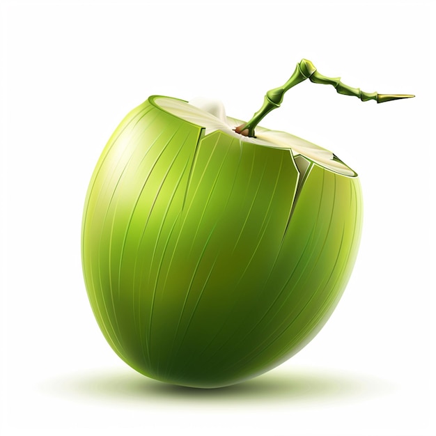 Photo fresh green coconut vector logo isolated on background