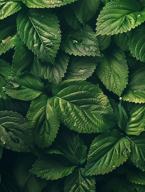 Fresh Green Foliage Background Nature Leaves and Botanical Texture