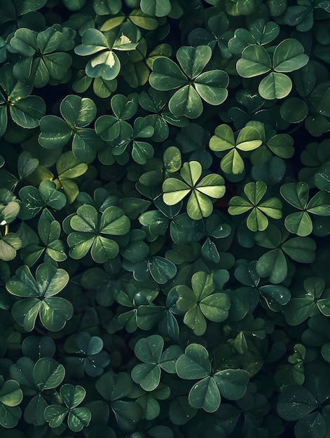 Fresh green leaves of clover background High quality