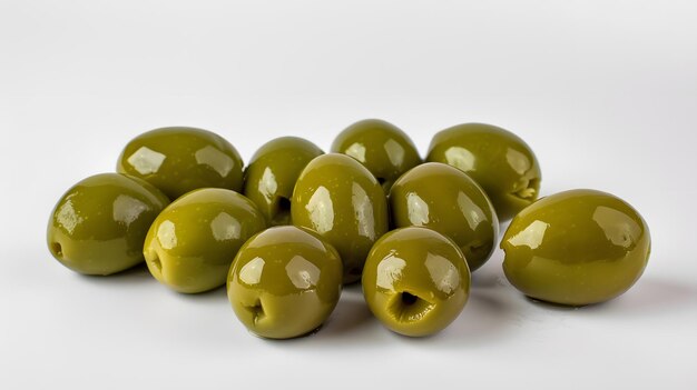 Photo fresh green olives mediterranean food