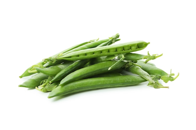 Fresh green pea isolated on white