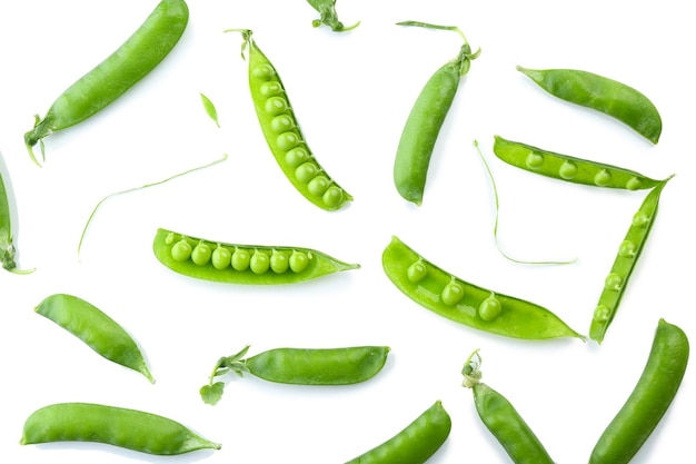 Fresh green peas close up