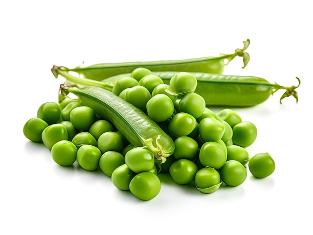 Fresh green peas in closeup