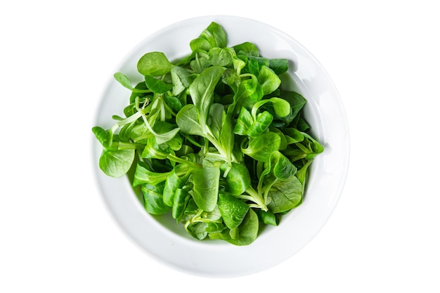 fresh green salad mache leaves healthy meal food snack on the table copy space food background