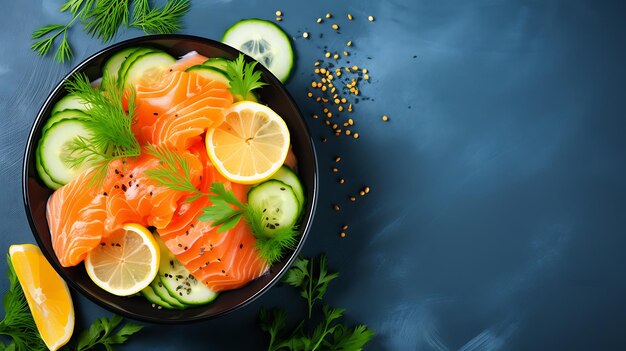 Fresh Green Salad with Salted Salmon Culinary Delight in Stock Image