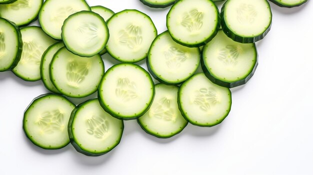 fresh green zucchini slices isolated