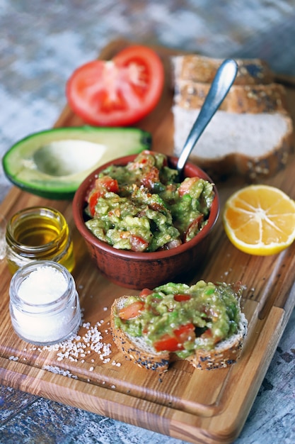 Fresh guacamole. Deep avocado guacamole. Keto diet. Keto snack.