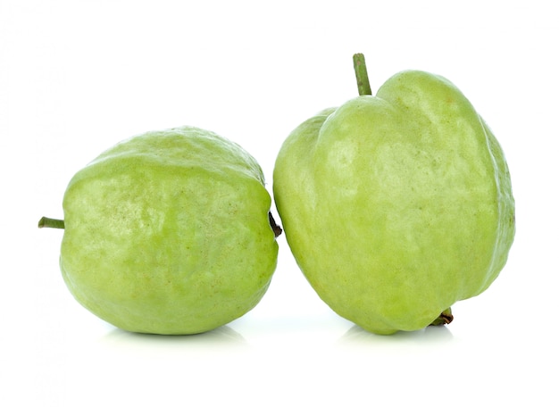 Fresh guava fruit isolated on white 