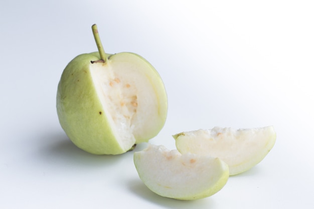 Fresh guava on white background