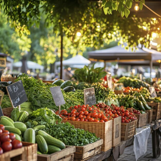 Photo fresh harvest a vibrant market display of natures bounty