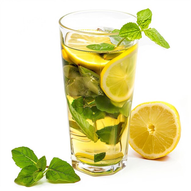 Fresh healthy drink in glasses isolated on white background