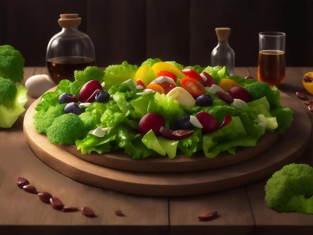 A fresh and healthy photo of a salad Generative AI Illustration