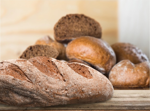 Fresh homemade bread loaves, close-up