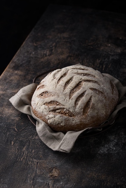 Fresh homemade bread with a crispy crust