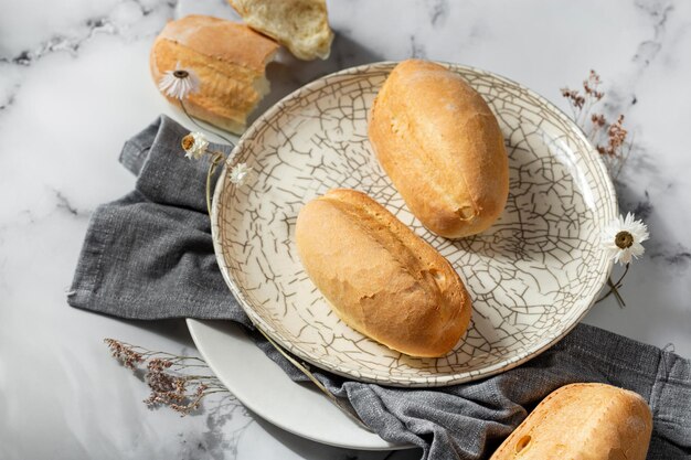 Fresh homemade white wheat bread with yeast