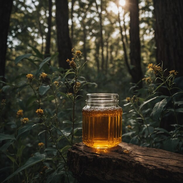 Photo fresh honey in a jar with a rich smooth consistency ideal for sweetening teas and baked goods