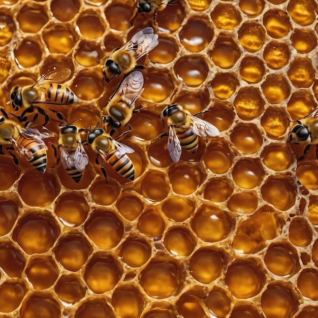 Fresh honey in the sealed comb frame