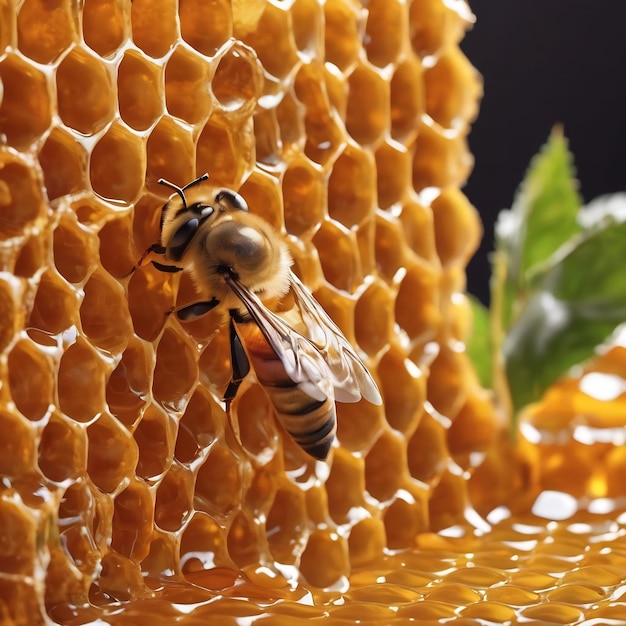 Fresh honey in the sealed comb frame