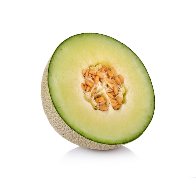 Fresh honeydew Melon on White wall