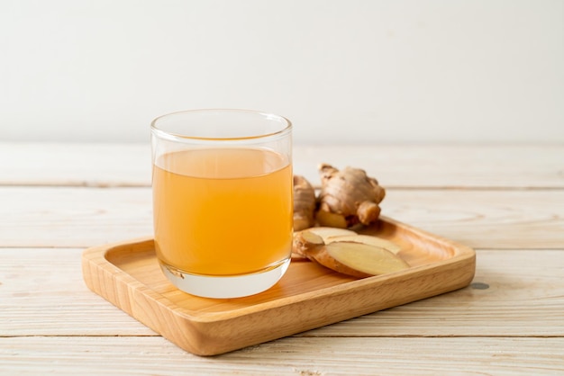 Fresh and hot ginger juice glass