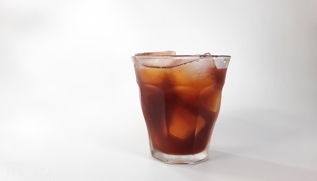 fresh iced coffee on a white background