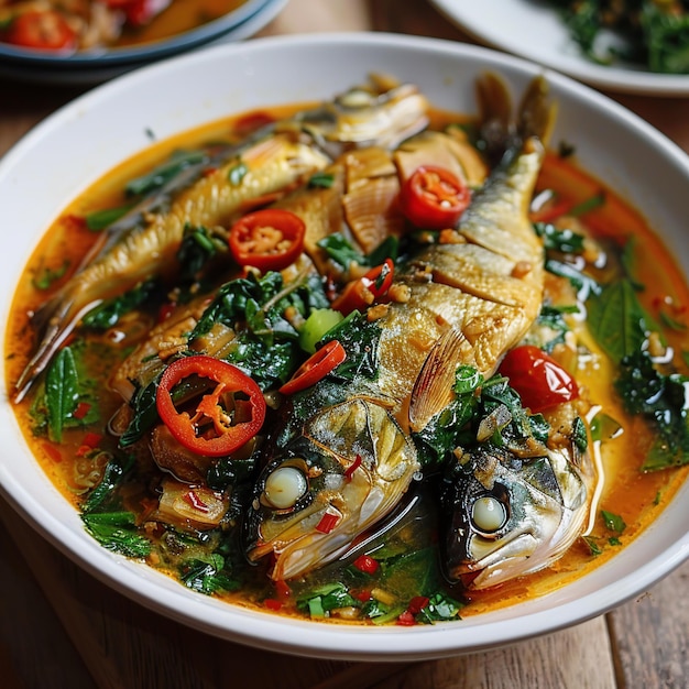 Fresh Ikan Woku Sulawesi Style Fish Stew with Herbs and Spices