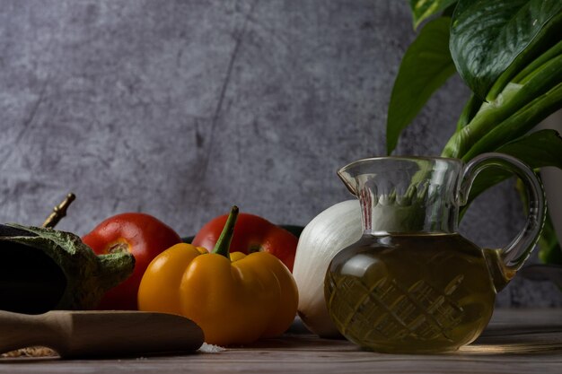 fresh ingredients for an escalibada