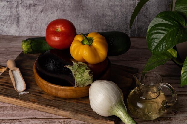 fresh ingredients for an escalibada