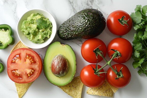 Photo fresh ingredients for guacamole