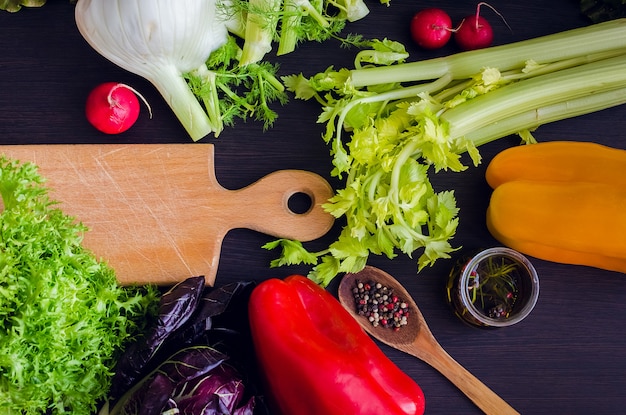 Fresh ingredients for salad