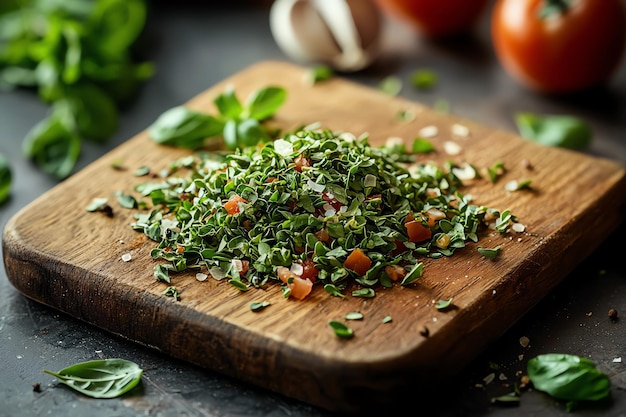 Fresh Italian Oregano Sprigs and Finely Chopped Leaves