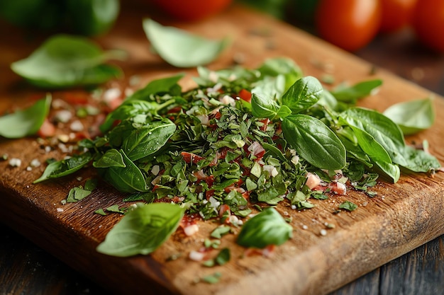 Fresh Italian Oregano Sprigs and Finely Chopped Leaves