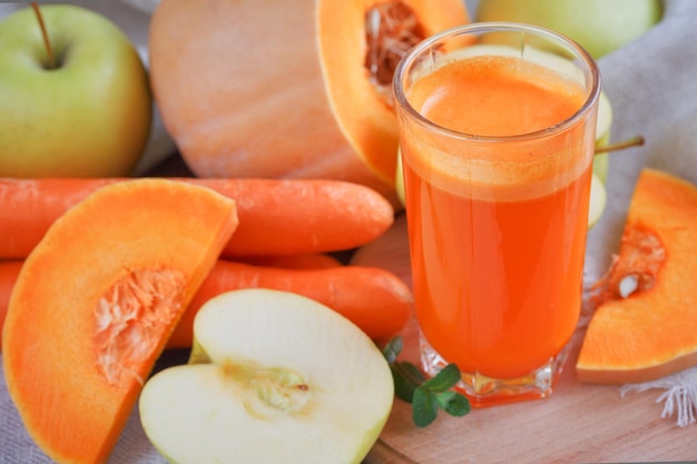 Fresh juice mix fruits and vegetable Healthy food