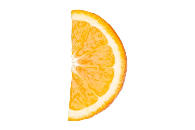 Fresh juicy orange cut piece Isolated on white background