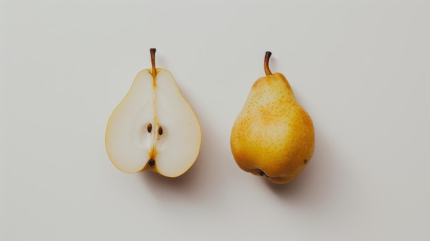 Fresh juicy pear on white background perfect for healthy eating