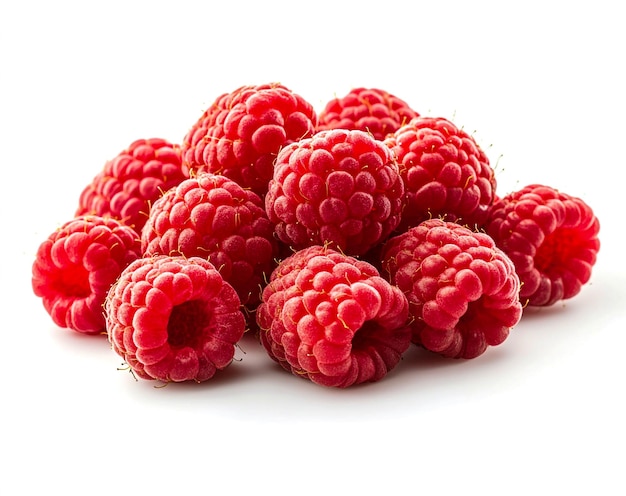 Photo fresh juicy raspberries in closeup perfect for healthy eating food photography and organic food