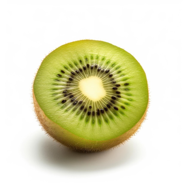 Fresh kiwi fruit flying in isolated white background studio shot