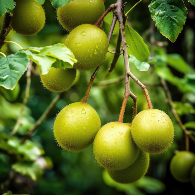 Fresh kiwi fruit flying in studio background restaurant and garden background