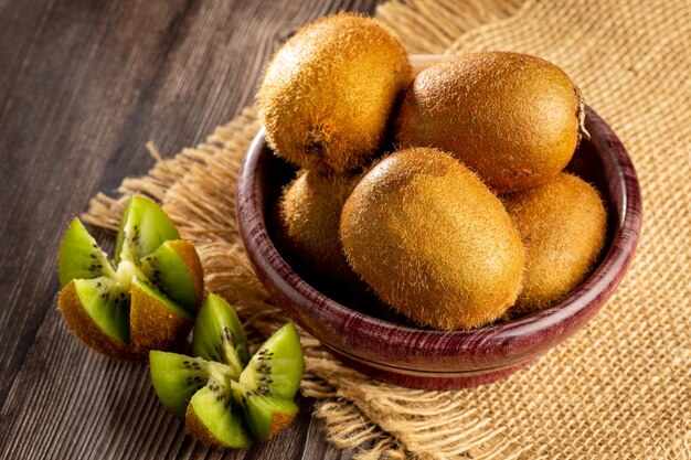 Fresh Kiwi fruit on the table