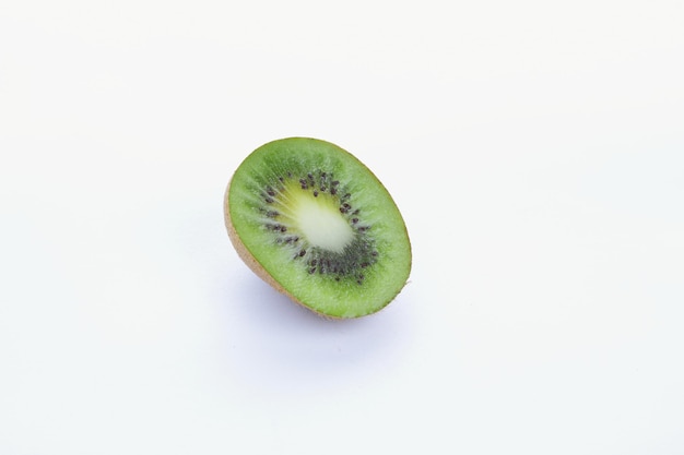 Fresh kiwi sliced on white background. Delicious ripe kiwi fruits