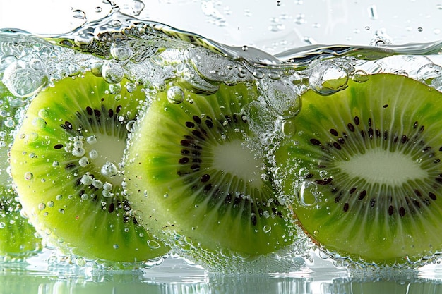 Fresh kiwis in the water