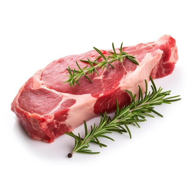 Fresh Lamb Leg isolated on white background