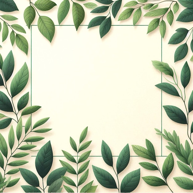 Fresh leafy Leap border layout featuring lush green botanical patterns for designs