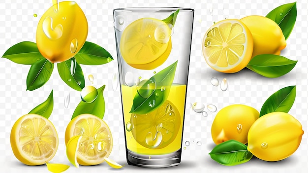 Photo a fresh lemon fruit juice fruit juice isolated