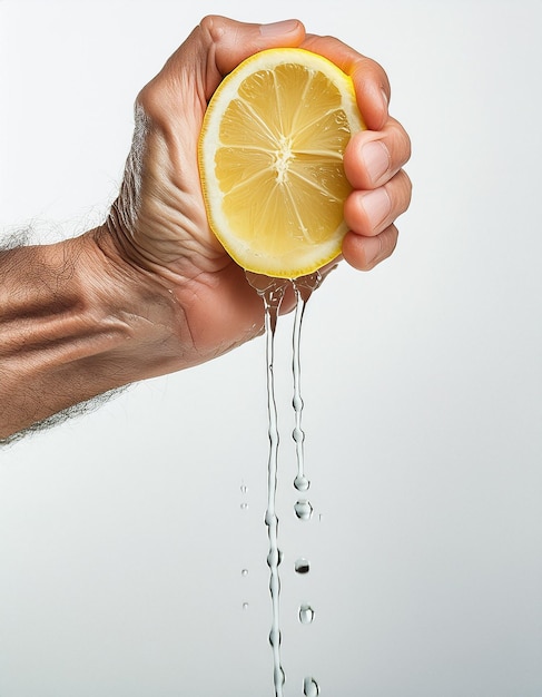 Fresh Lemon Squeeze Studio Shot