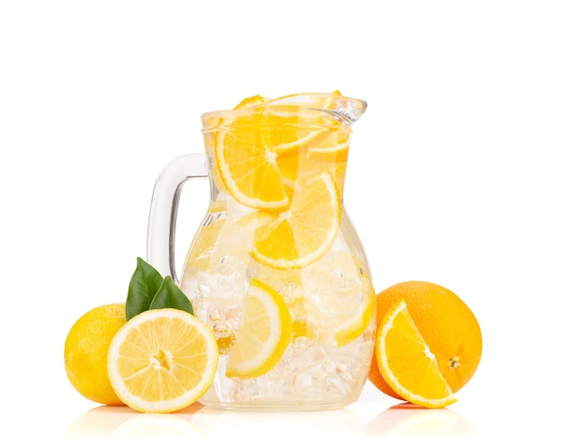 Fresh lemonade glass pitcher