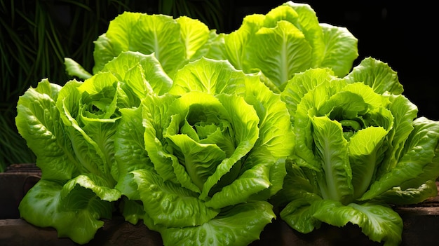 Fresh lettuce harvest in the garden healthy vegetable ecofriendly greens growing in your garden AI generated