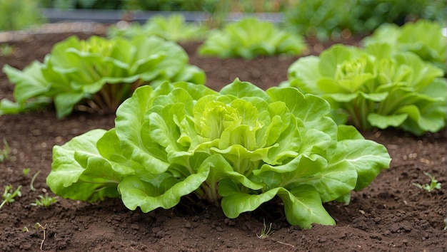 Fresh lettuce harvest in the garden healthy vegetable ecofriendly greens growing in your garden AI generated