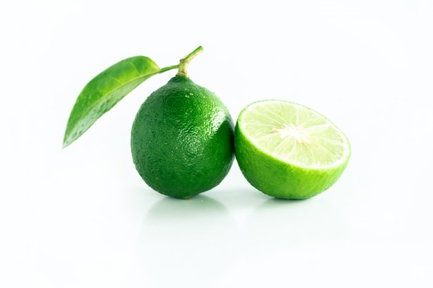 Fresh lime on white background isolated image